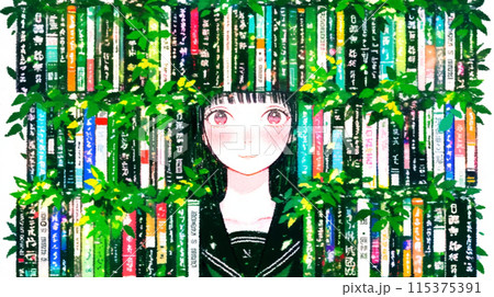 本の森と女子高生