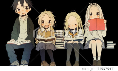 読書週間：子供たちが本をたくさん読んでいる
