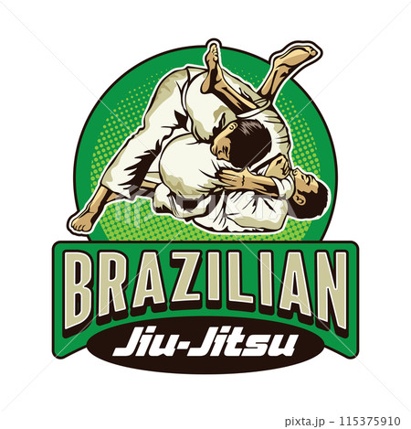 Jiu-jitsu martial art vector illustration, perfect for t shirt design and martial art training club logo design Jiu-jitsu martial art vector illustration, perfect for t shirt design and martial art training club logo design 115375910