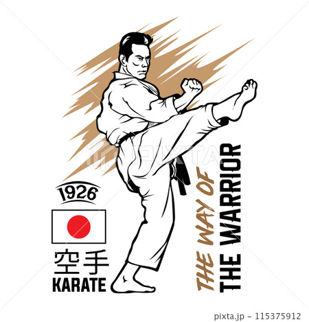 Karate Martial Art vector illustration perfect for t shirt design 115375912