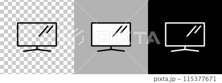 シンプルな線画のテレビのベクターアイコン シンプルな線画のテレビのベクターアイコン 115377671