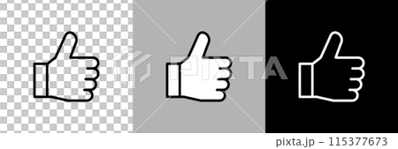 シンプルな線画のグッドサインのベクターアイコン 115377673