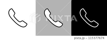 シンプルな線画の電話のベクターアイコン シンプルな線画の電話のベクターアイコン 115377674