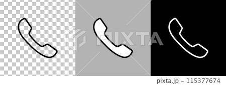 シンプルな線画の電話のベクターアイコン シンプルな線画の電話のベクターアイコン 115377674