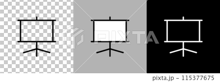 簡單的投影機螢幕向量圖標 115377675