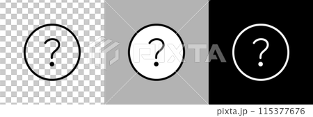 簡單的線條畫問號向量圖標 簡單的線條畫問號向量圖標 115377676