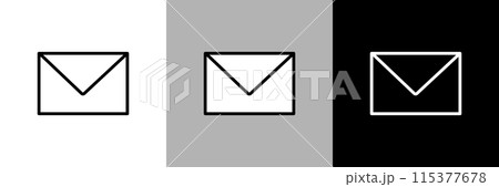 シンプルな線画のメールのベクターアイコン 115377678