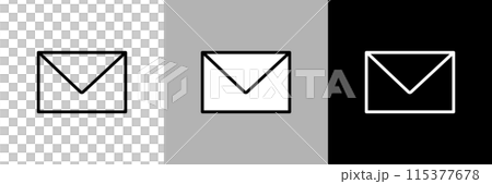 シンプルな線画のメールのベクターアイコン 115377678