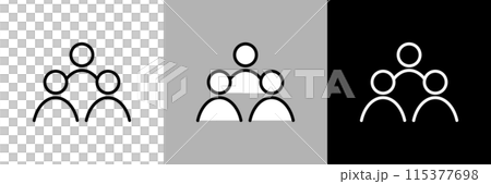 Simple line drawing vector icon of multiple people 115377698