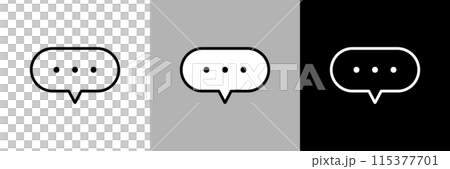 Simple line drawing speech bubble vector icon 115377701