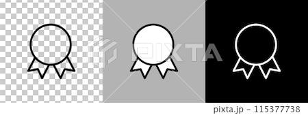 簡單的線條畫獎牌向量圖標 115377738