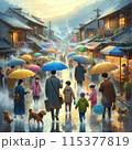 雨の降るひがし茶屋街 115377819