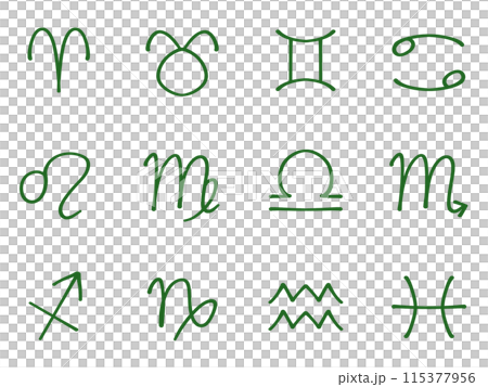 Simple constellation icon illustration set material Simple constellation icon illustration set material 115377956
