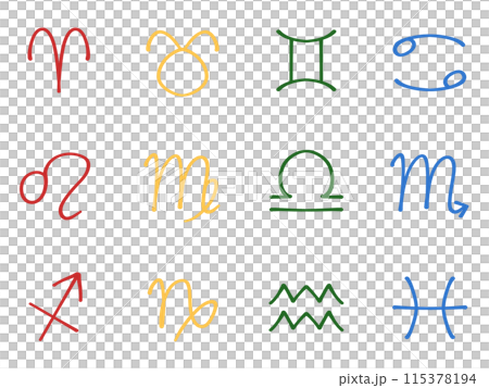 Simple constellation icon illustration set material Simple constellation icon illustration set material 115378194