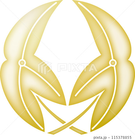 家紋　抱き葉沢瀉【金色】 115378855