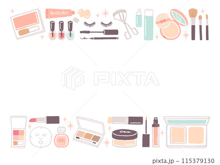 かわいいコスメ　化粧品のイラストのフレームイラスト 115379130