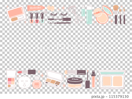 かわいいコスメ　化粧品のイラストのフレームイラスト 115379130