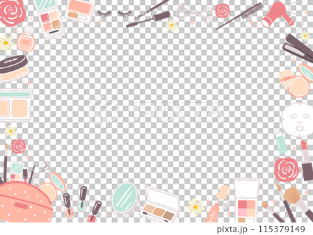 Cute cosmetics - frame illustration of cosmetics Cute cosmetics - frame illustration of cosmetics 115379149