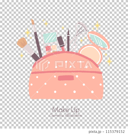 かわいいコスメ　化粧品ポーチのイラスト 115379152