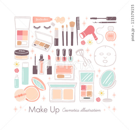 かわいいコスメ 化粧品のイラスト かわいいコスメ 化粧品のイラスト 115379155