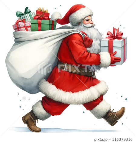 プレゼントを持つサンタクロース プレゼントを持つサンタクロース 115379316