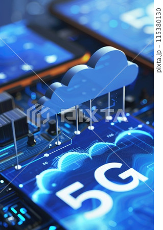 Advanced text 5G revolution, innovative data technologies that revolutionise the way we communicate, enabling instant connectivity and fast information transfer in the world of modern communications 115380130