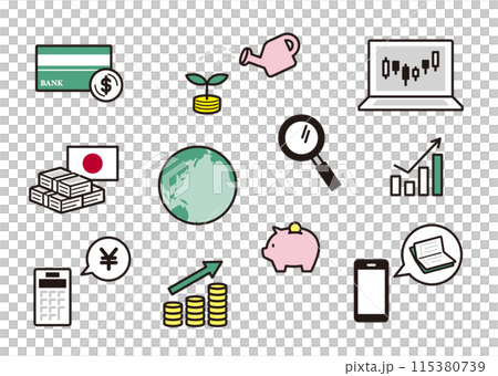 Asset management icon set 115380739