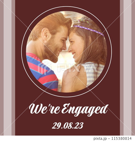 Celebrating love, a couple's intimate moment captures the joy of engagement Celebrating love, a couple's intimate moment captures the joy of engagement 115380814