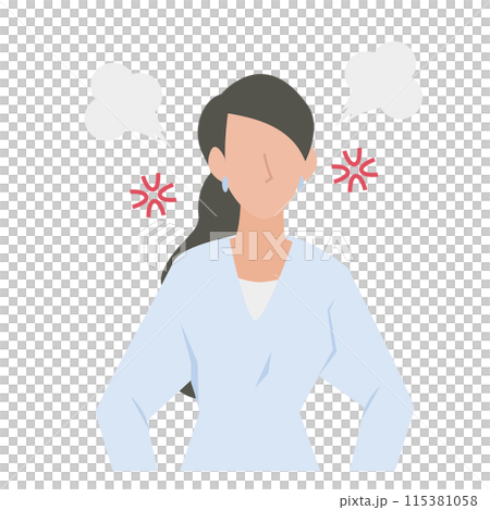 ストレスでイライラ、激怒をする女性のビジネスパーソン 115381058