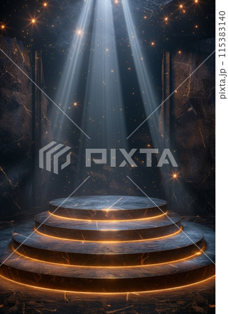 レーザー光線による舞台スポットライトの背景 115383140