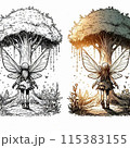 空想上の生物【妖精】のイラスト/後ろ姿 115383155