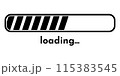 Loading bar icon in flat style. Download and upload process logo symbol sign. Isolated on white 115383545