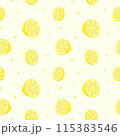 Cute lemon slices seamless pattern for background of wrapping paper or textile 115383546