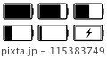 Battery charge level icon set collection. Flat style black color 115383749