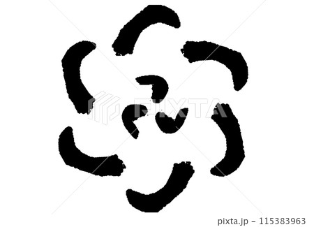 筆タッチの花のようなイラスト 115383963