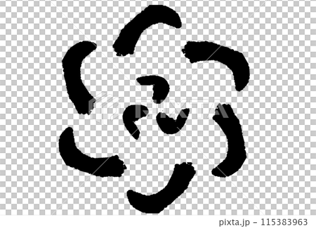 筆タッチの花のようなイラスト 115383963