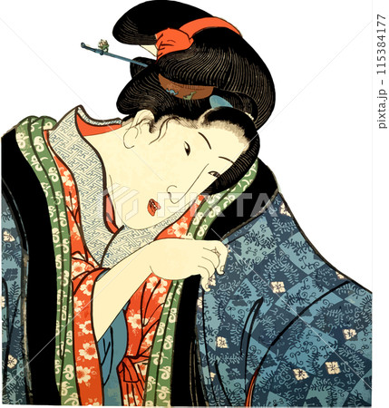 どてらを着る女性 どてらを着る女性 115384177