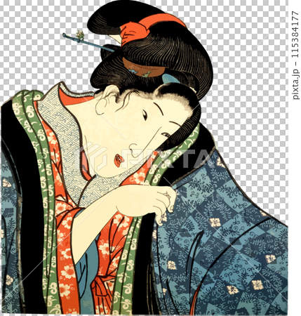 どてらを着る女性 どてらを着る女性 115384177