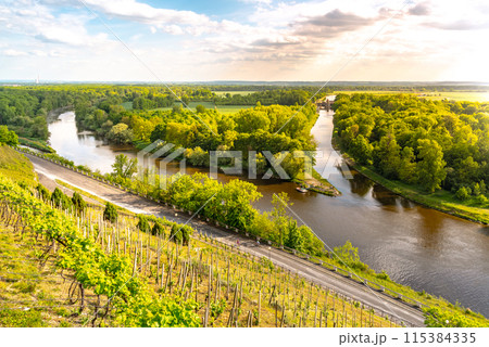 Confluence of Labe river, Vltava river and Vranansko-horinsky channel in Melnik, Czech Republic Confluence of Labe river, Vltava river and Vranansko-horinsky channel in Melnik, Czech Republic 115384335