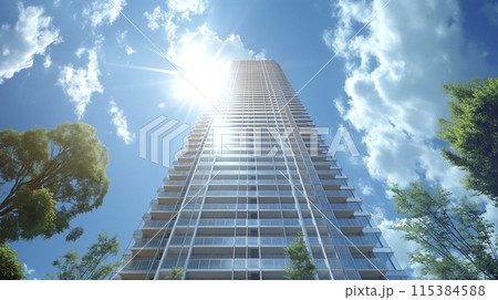 超高層マンションの不動産イメージ「AI生成画像」 115384588