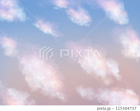 油彩風の夕焼け空に浮かぶ雲 油彩風の夕焼け空に浮かぶ雲 115384737