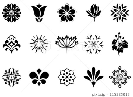 Flowers icon set. Flowers isolated on transparent background. Flowers in modern simple. Cute round flower plant nature collection. Vector illustrator Flowers icon set. Flowers isolated on transparent background. Flowers in modern simple. Cute round flower plant nature collection. Vector illustrator 115385015