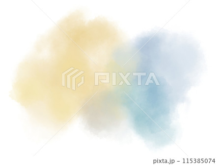 黄色と青の水彩風素材 115385074