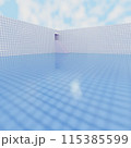 青空を背景に水が入ったプール 115385599