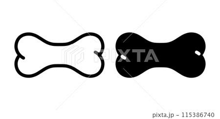 dog bone icon vector logo symbol cartoon character illustration clip art isolated 115386740