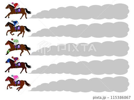 競馬の砂煙フレーム 115386867