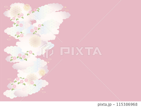 背景素材-和柄朝顔2022-24ベク 115386968