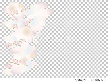 背景素材-和柄朝顔2022-26ベク 115386972