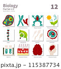 Biology icons set, Flat, vector and illustration set 1 115387734