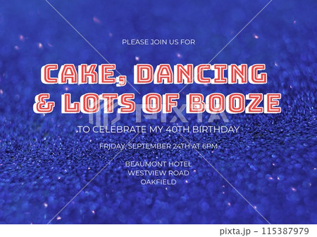 Celebrate in style, vibrant blue glitter backdrop 115387979